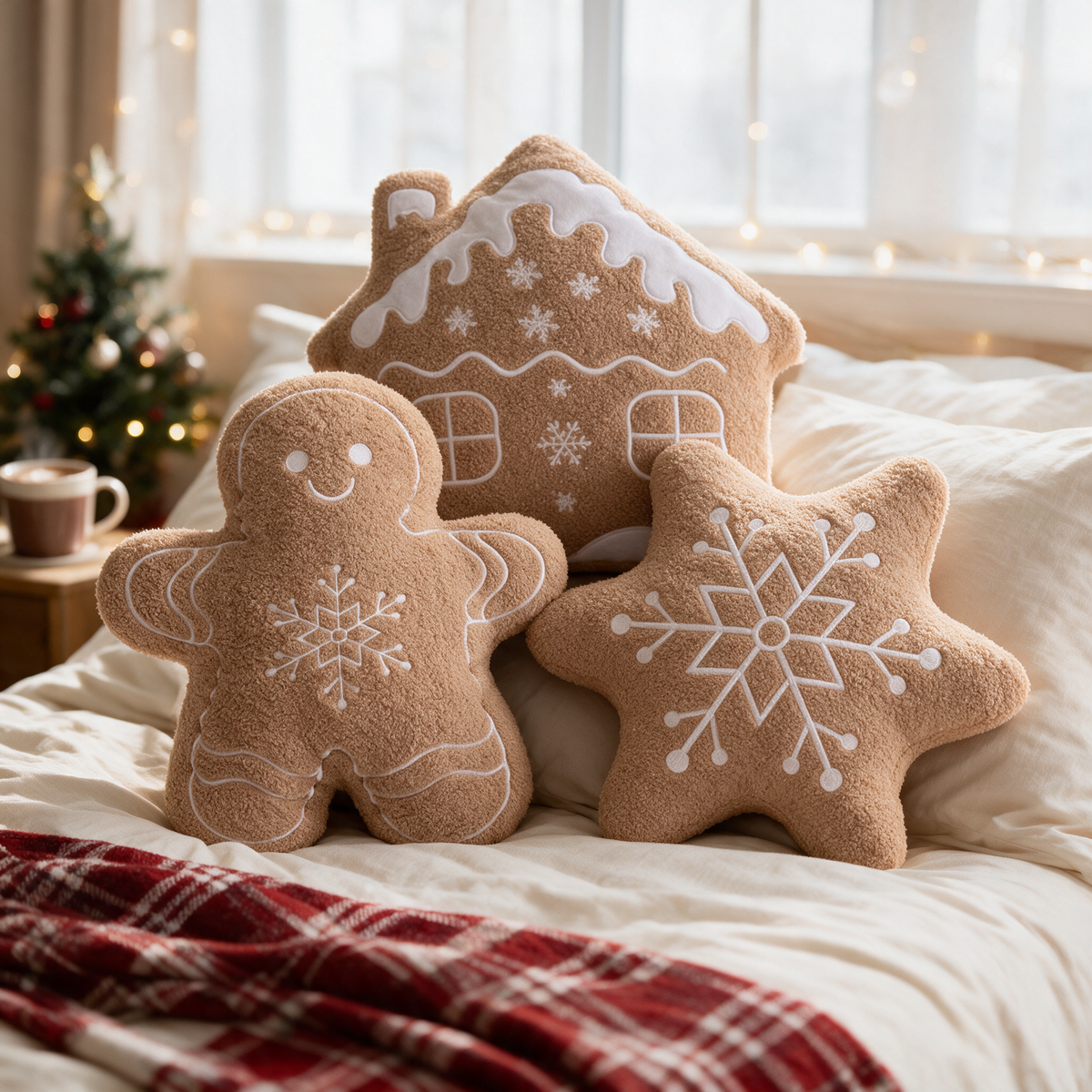Velmesta Gingerbread Christmas Plush Pillow