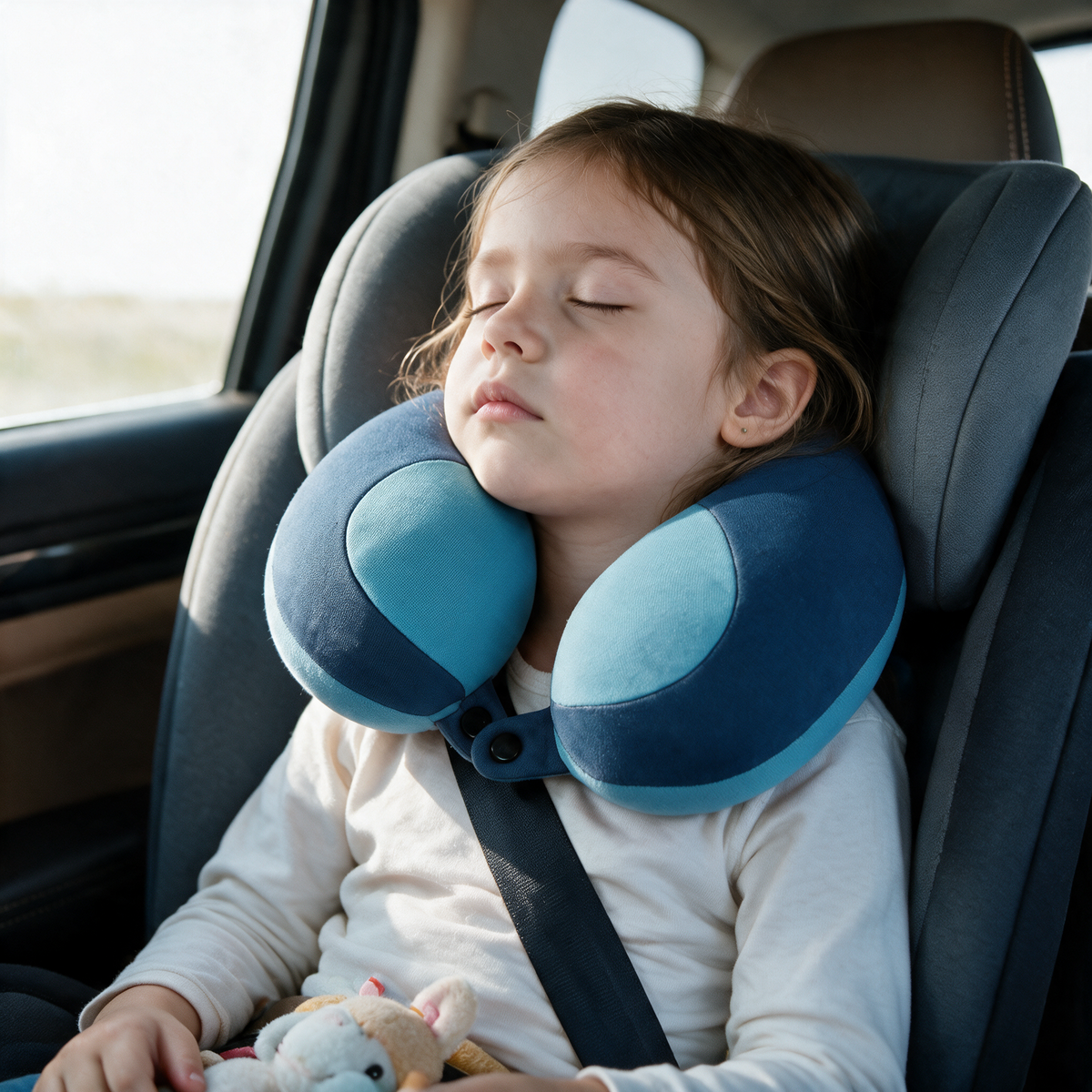 Velmesta Kids Chin Support Travel Neck Pillow in Blue