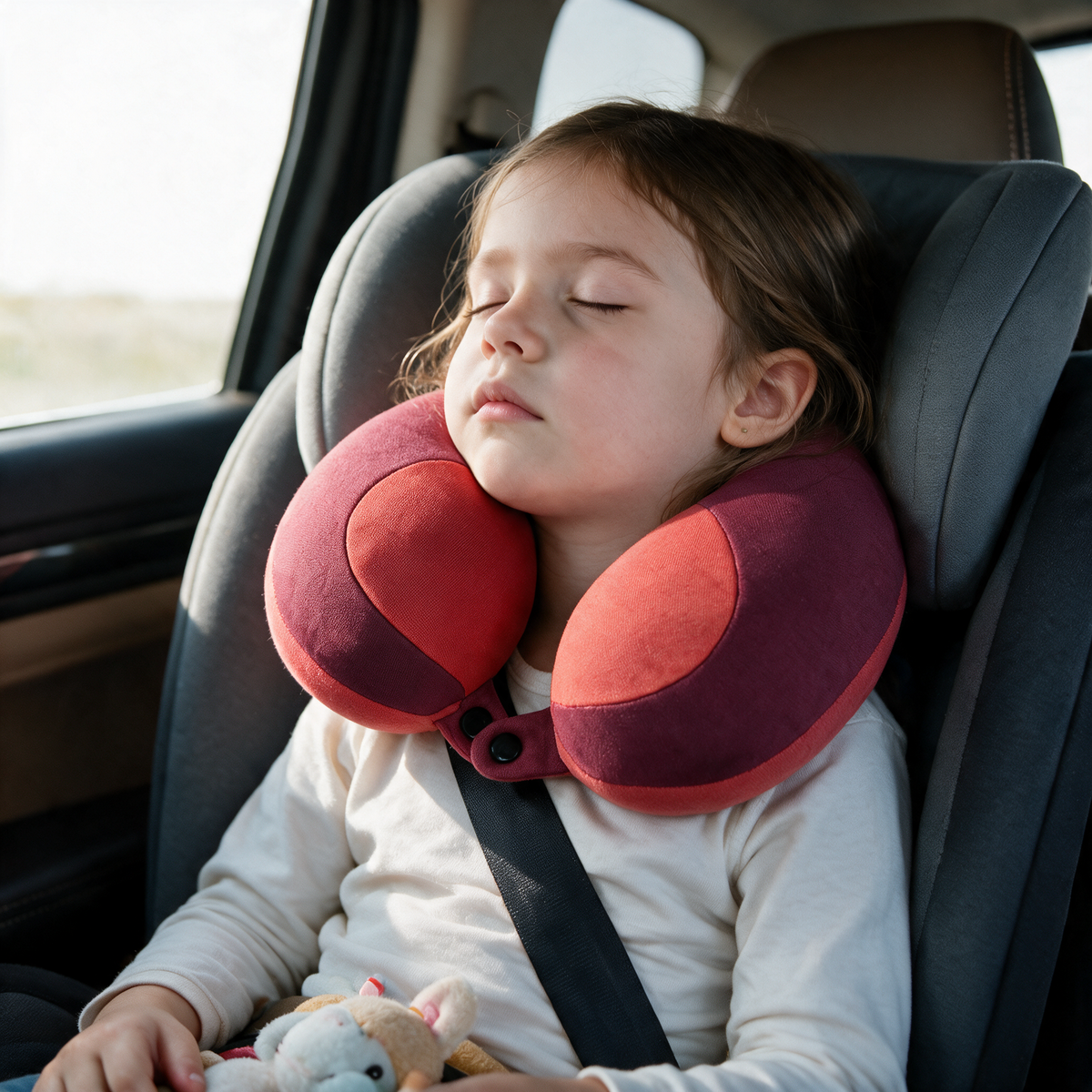 Velmesta Kids Chin Support Travel Neck Pillow in Red