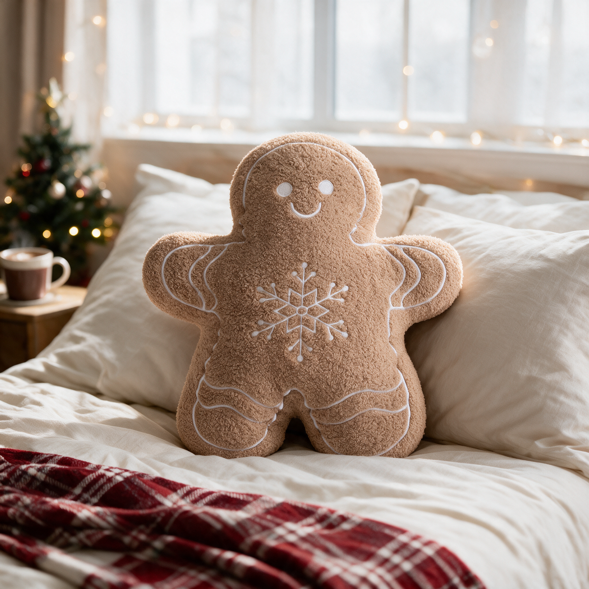 Velmesta Gingerbread Christmas Plush Pillow, Gingerbread Man