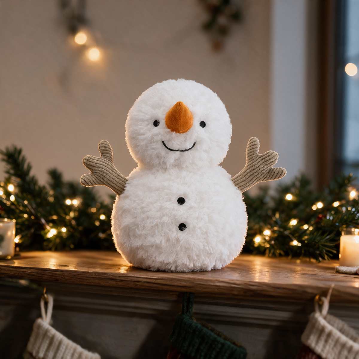 Velmesta Snowman Christmas Plush Pillow, plain snowman