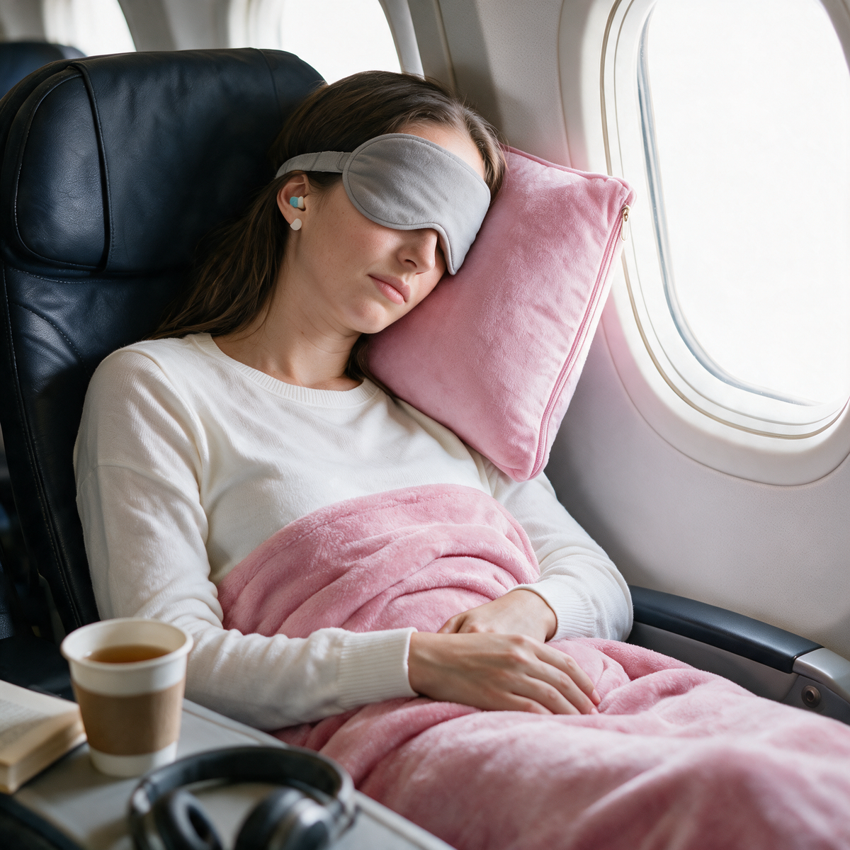 Velmesta Cozy Travel Blanket Pillow in Pink