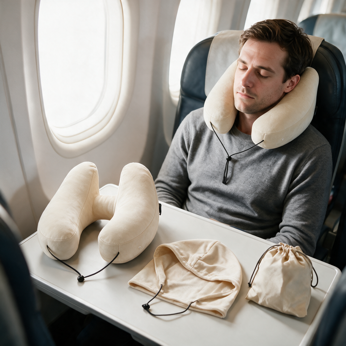 Velmesta Inflatable H-Type Travel Neck Pillow in White