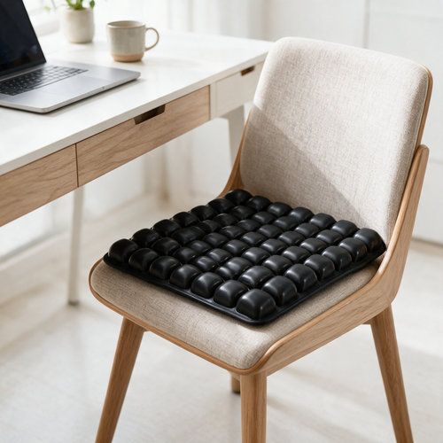 Velmesta black air cell seat cushion on a desk chair
