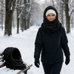 Winter Fleece Hooded Scarf Balaclava