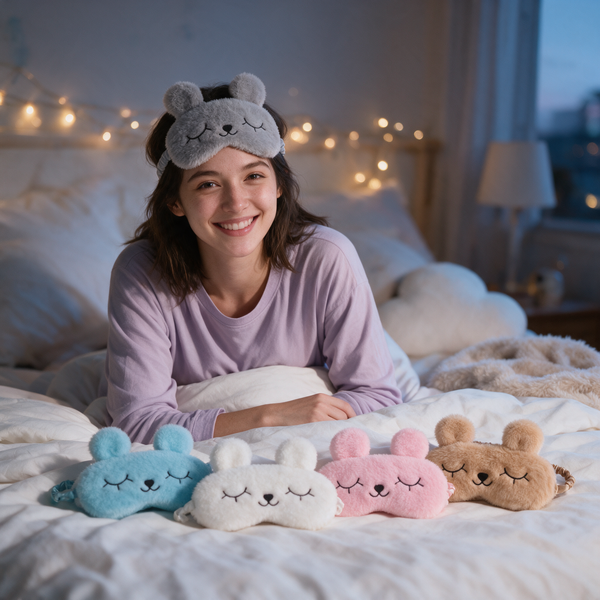 Velmesta Cuddly Rabbit Plush Sleep Mask