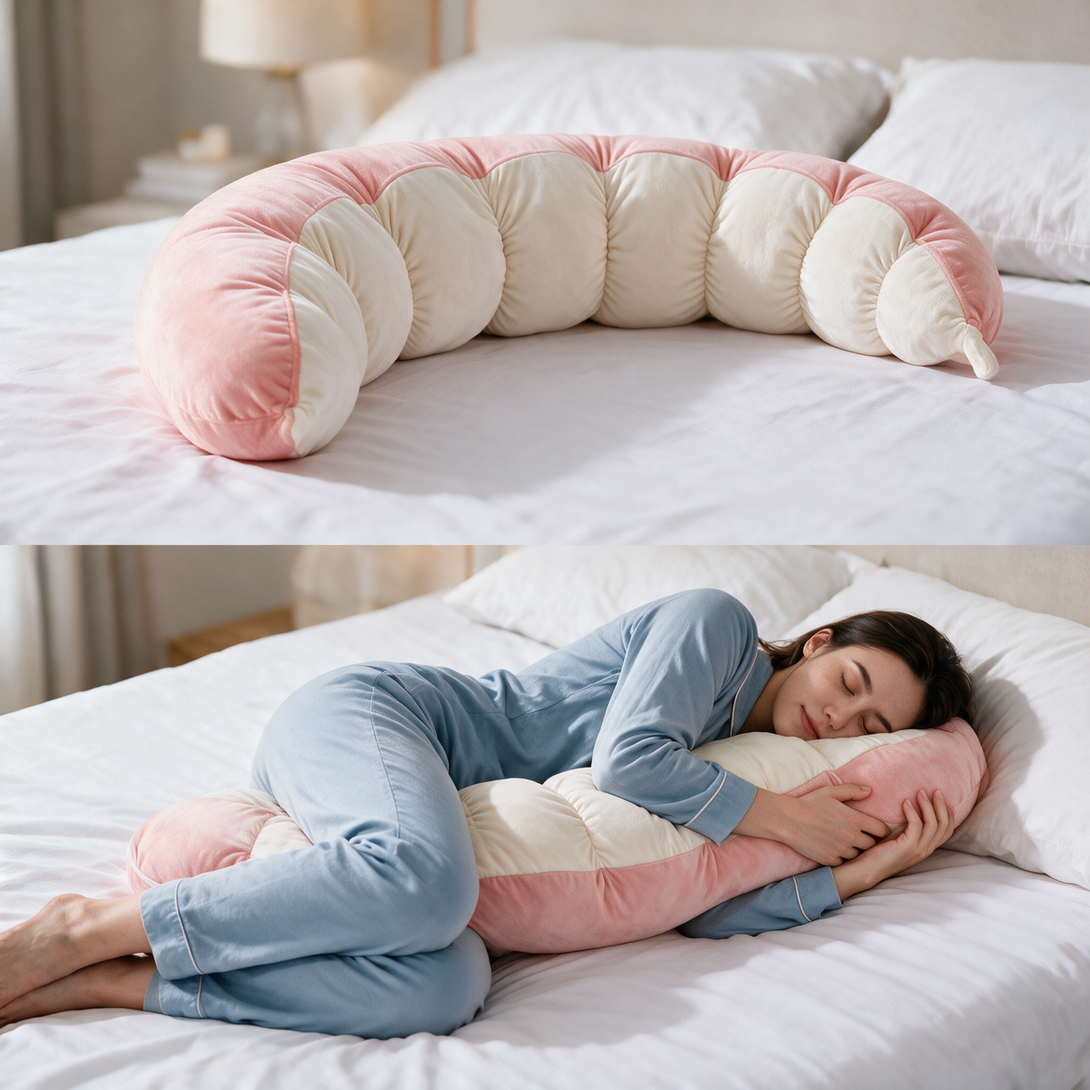 Velmesta pea pod long body pillow in Pink