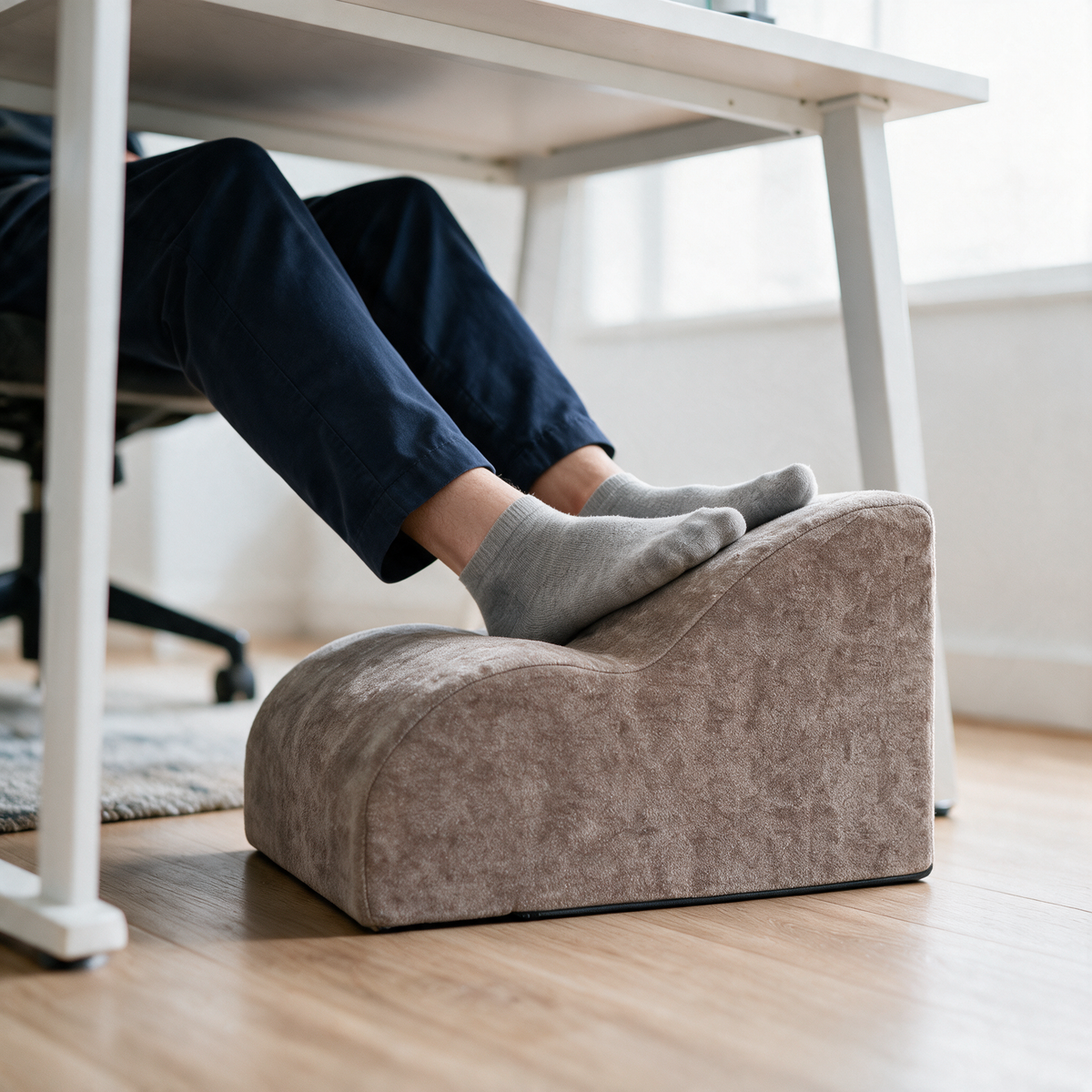 Velmesta foam under desk footrest in Khaki