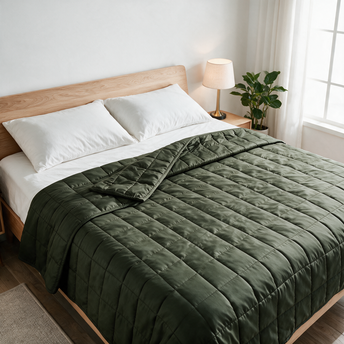 Velmesta cooling weighted blanket in Army Green