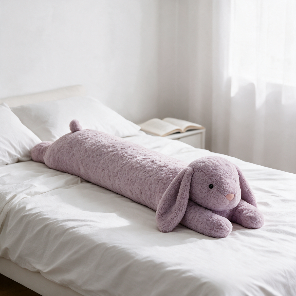 Velmesta purple bunny plush body pillow