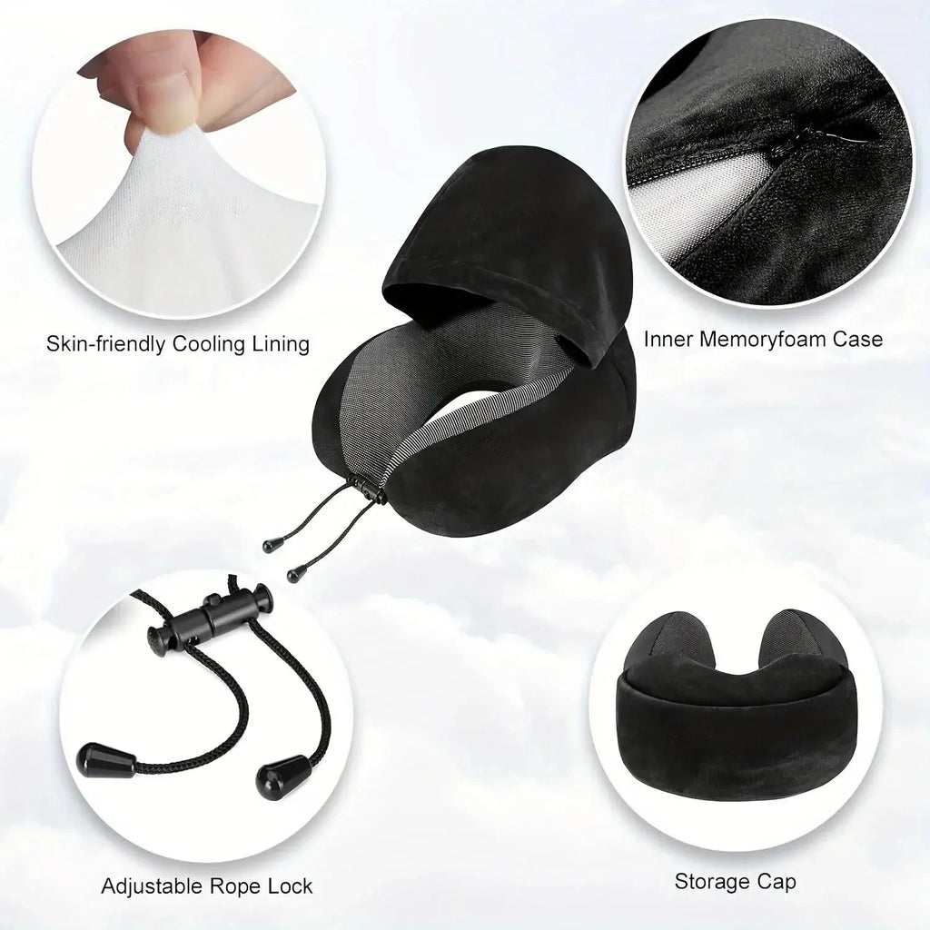 Velmesta Hooded U-Shaped Travel Pillow