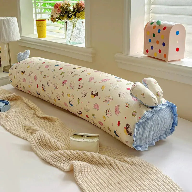 Velmesta Cotton Gauze Bunny Ear Long Body Pillow view 8