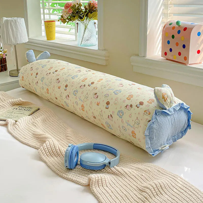 Velmesta Cotton Gauze Bunny Ear Long Body Pillow
