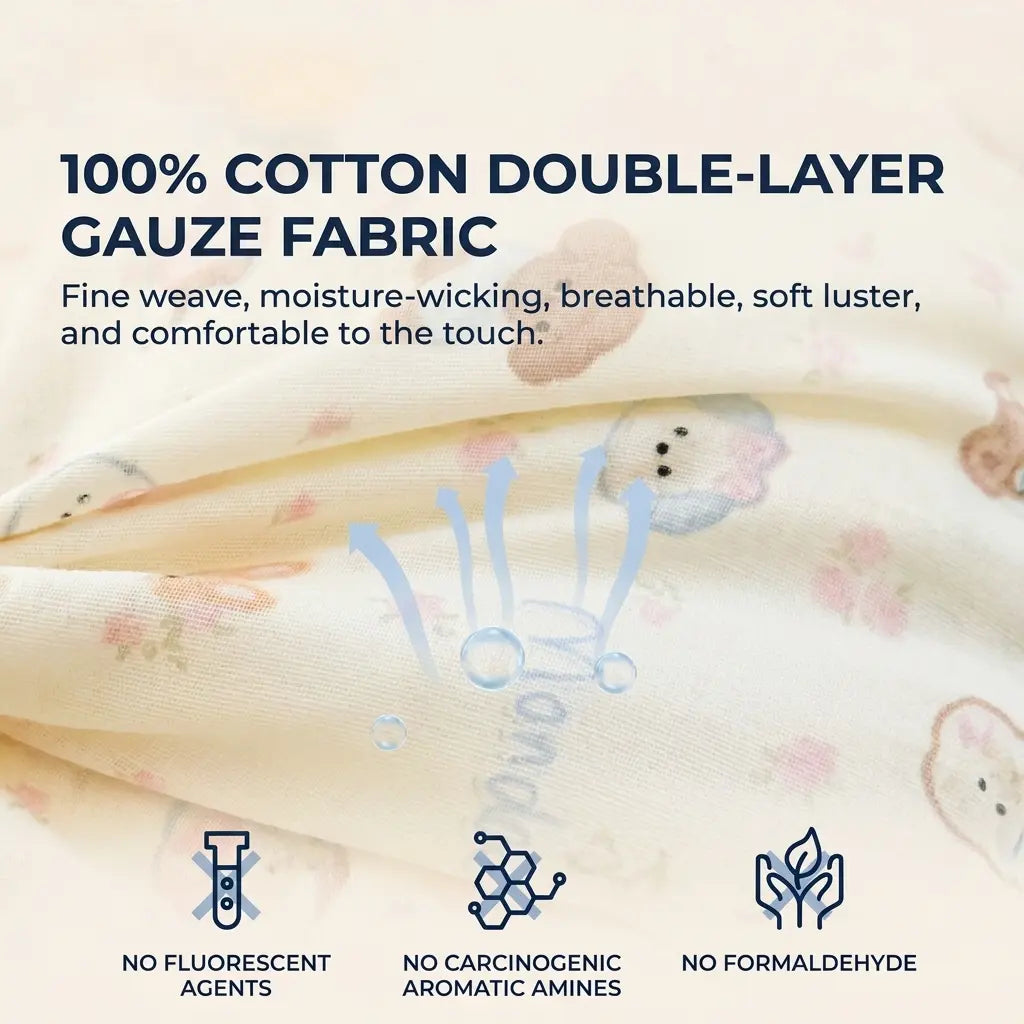 Velmesta Cotton Gauze Bunny Ear Long Body Pillow view 4