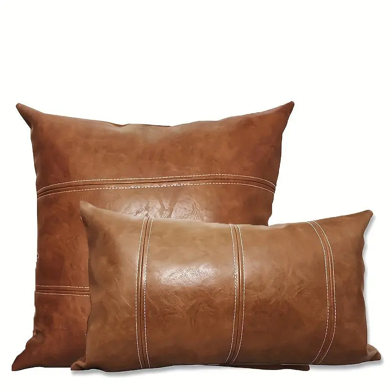 Velmesta Refined Faux Leather Pillow Cover