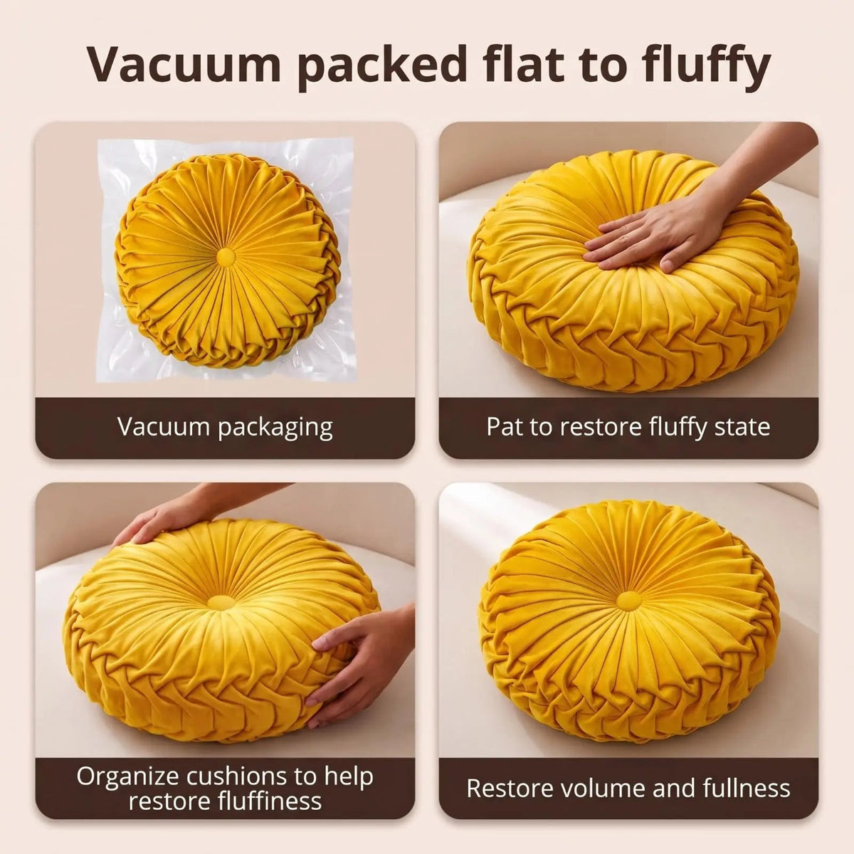 Velmesta Sculptural Pleated Pumpkin Throw Pillow
