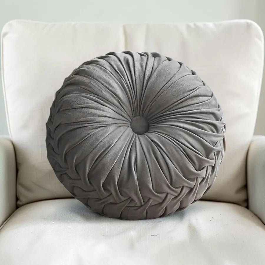 Velmesta Sculptural Pleated Pumpkin Throw Pillow