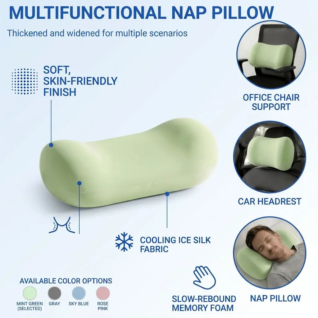 Velmesta Office Nap Pillow with Cooling Ice Silk Cover view 4