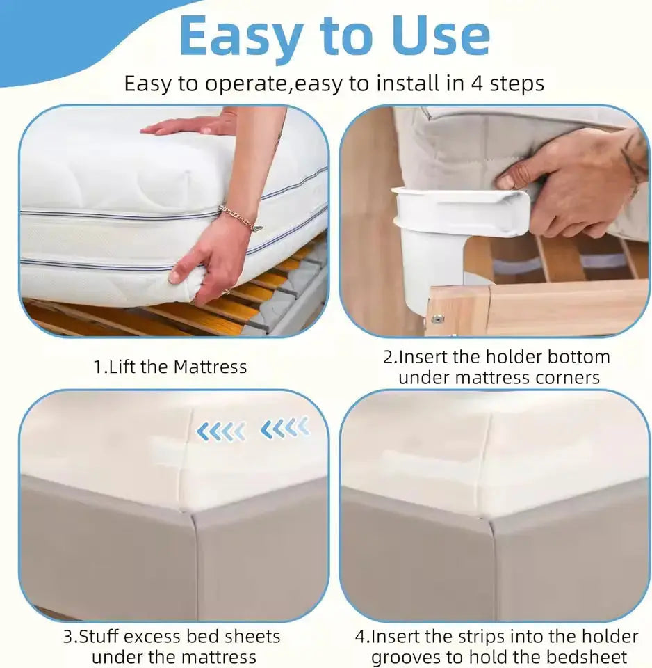 Velmesta Non-Slip Sheet Gripper Strap Set