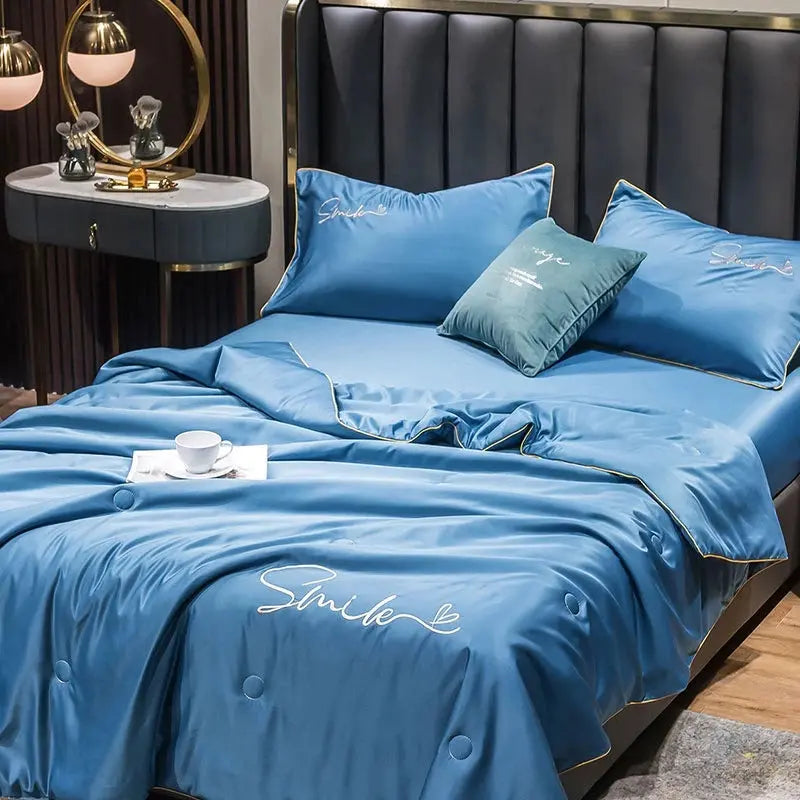 Velmesta Washed Silk Summer Quilt Set