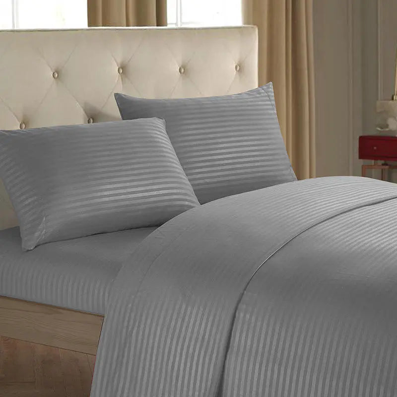 Velmesta Coordinated Solid Stripe Sheet Set