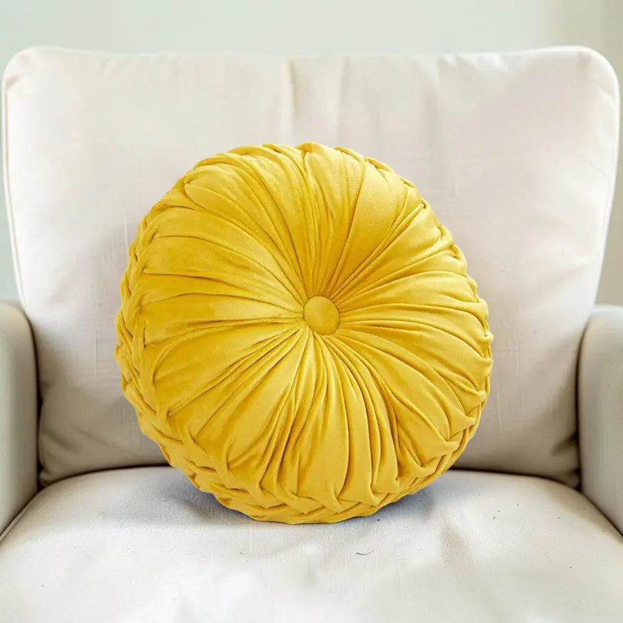 Velmesta Sculptural Pleated Pumpkin Throw Pillow