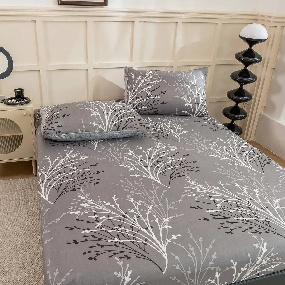 Velmesta Patterned Fitted Sheet for Dorms and Bedrooms