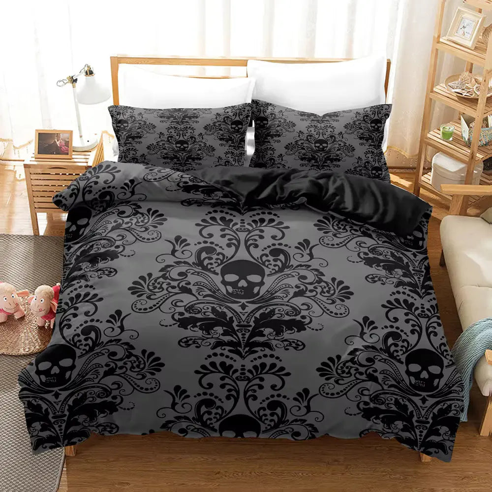 Velmesta Dramatic Gothic Print Duvet Set