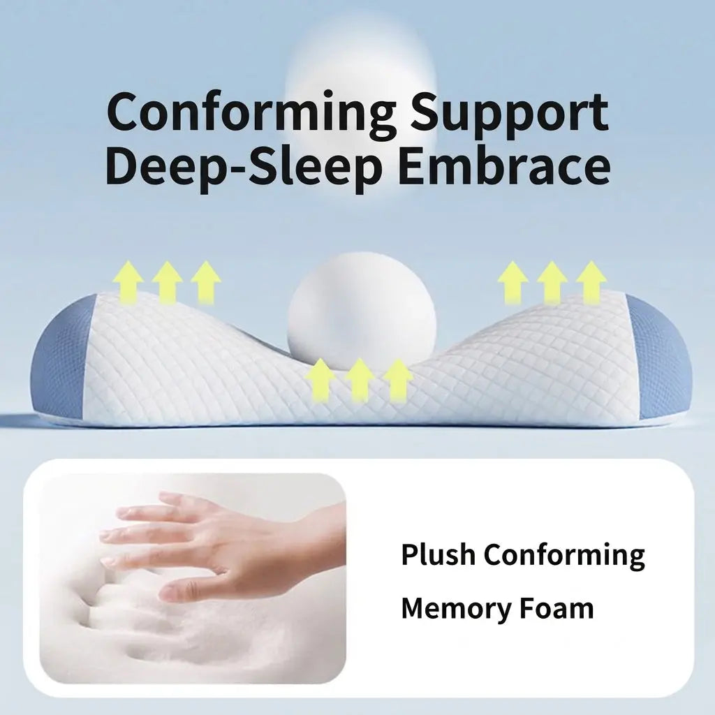Velmesta Curved Lumbar Pillow for desks, sofas, and beds