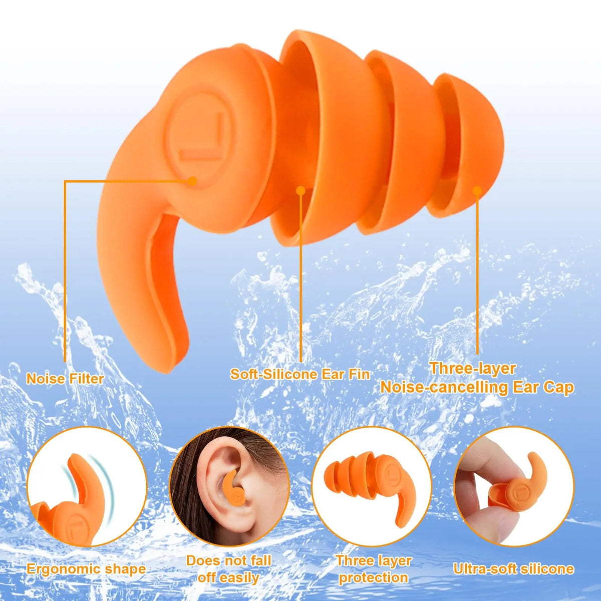 Velmesta Reusable Silicone Sleep Ear Plugs