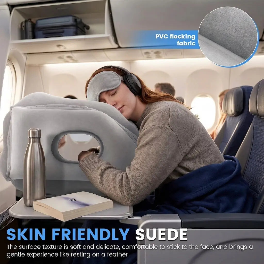 Velmesta Inflatable Travel Headrest flocked surface