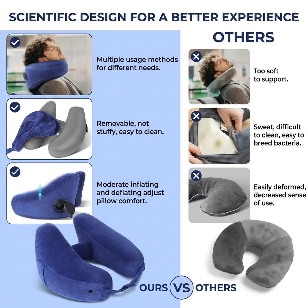 Velmesta Inflatable Hooded Travel Pillow