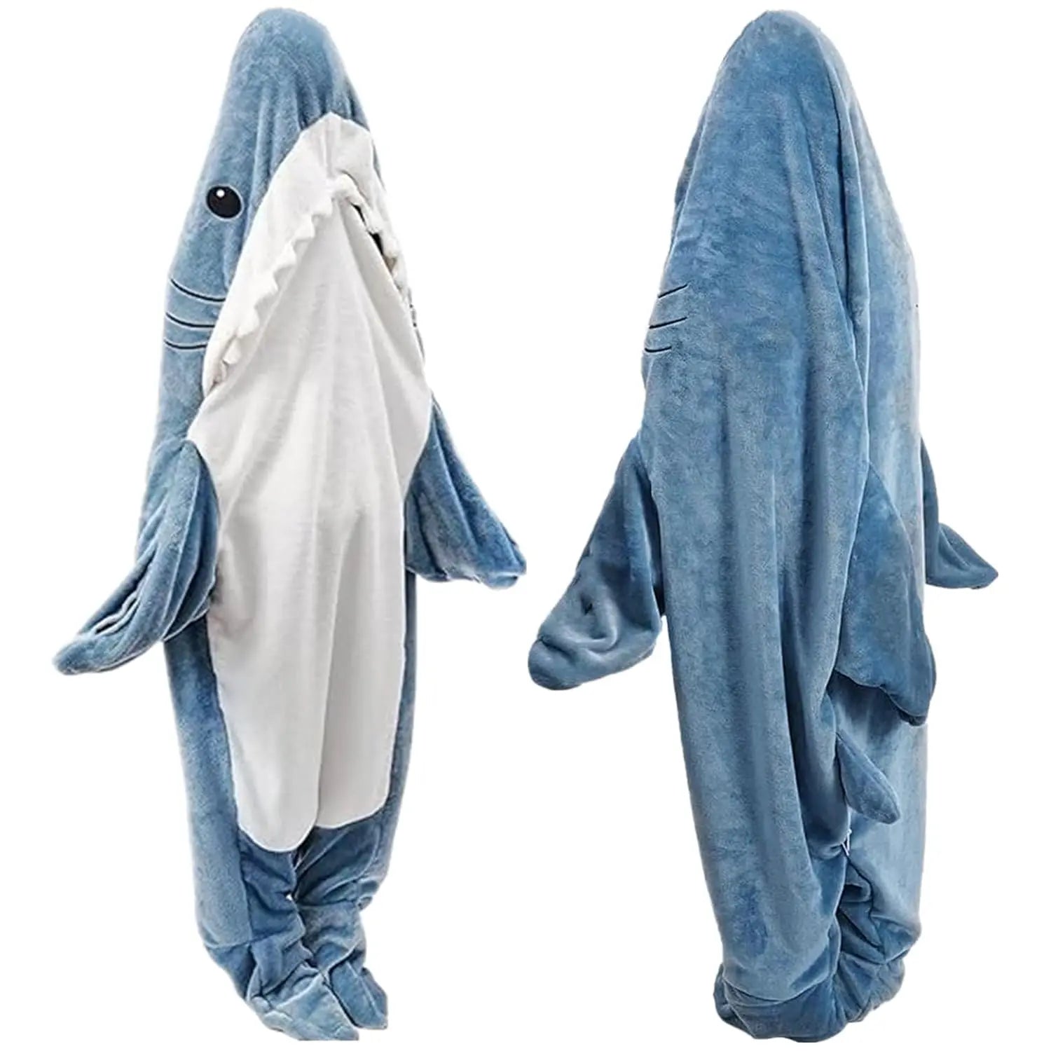 Velmesta Cartoon Shark Hoodie Blanket