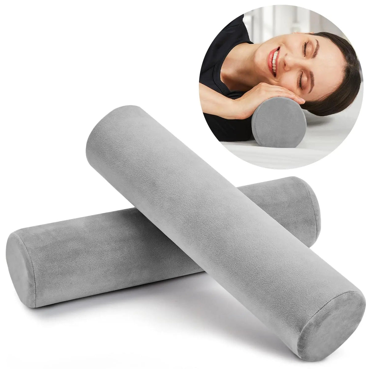 Velmesta Neck Roll Bolster Pillow (2 Pack)