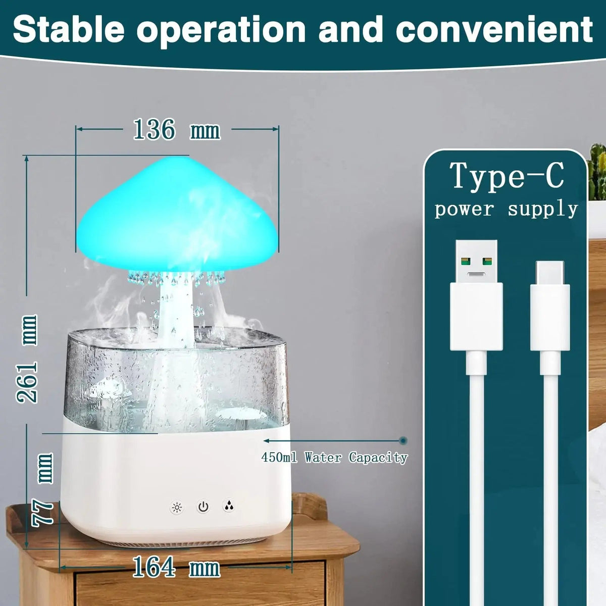 Velmesta Ambient Rain Cloud Humidifier view 3