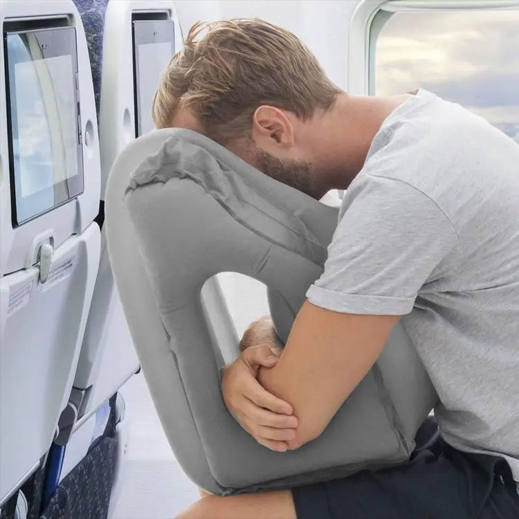Resting forward on the Velmesta Inflatable Travel Headrest