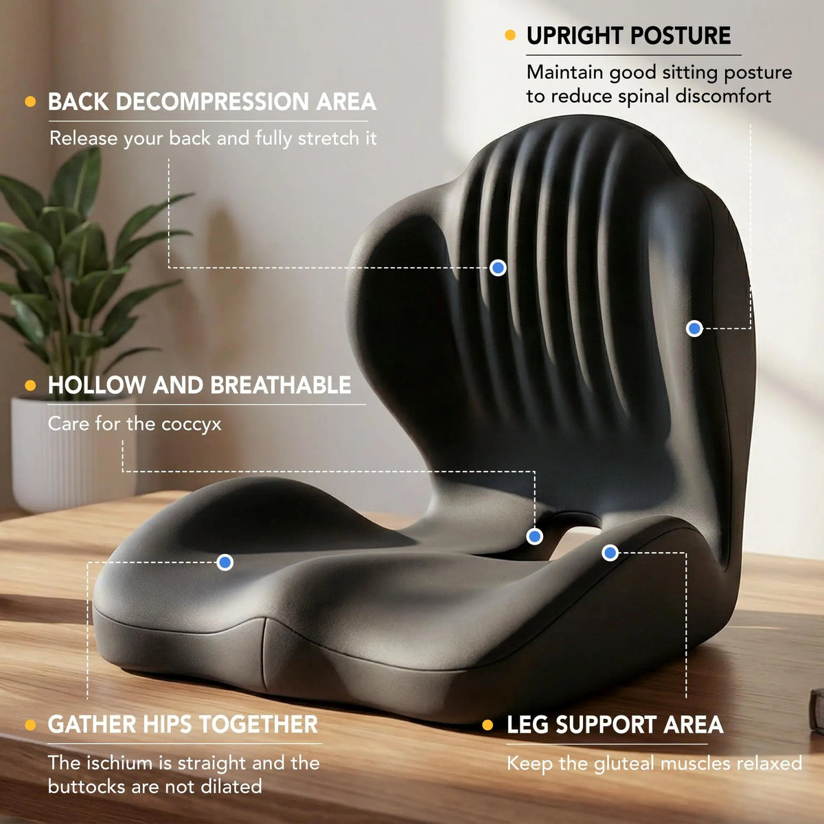 Velmesta Ergonomic Memory Foam Seat Cushion