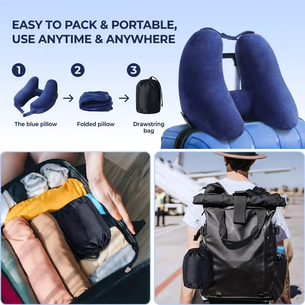 Velmesta Inflatable Hooded Travel Pillow
