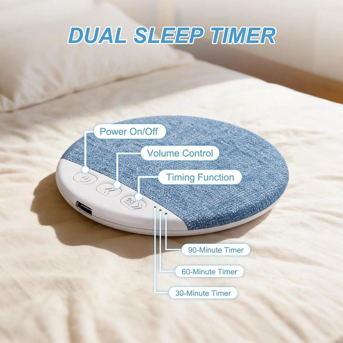 Velmesta Bluetooth White Noise Pillow Speaker