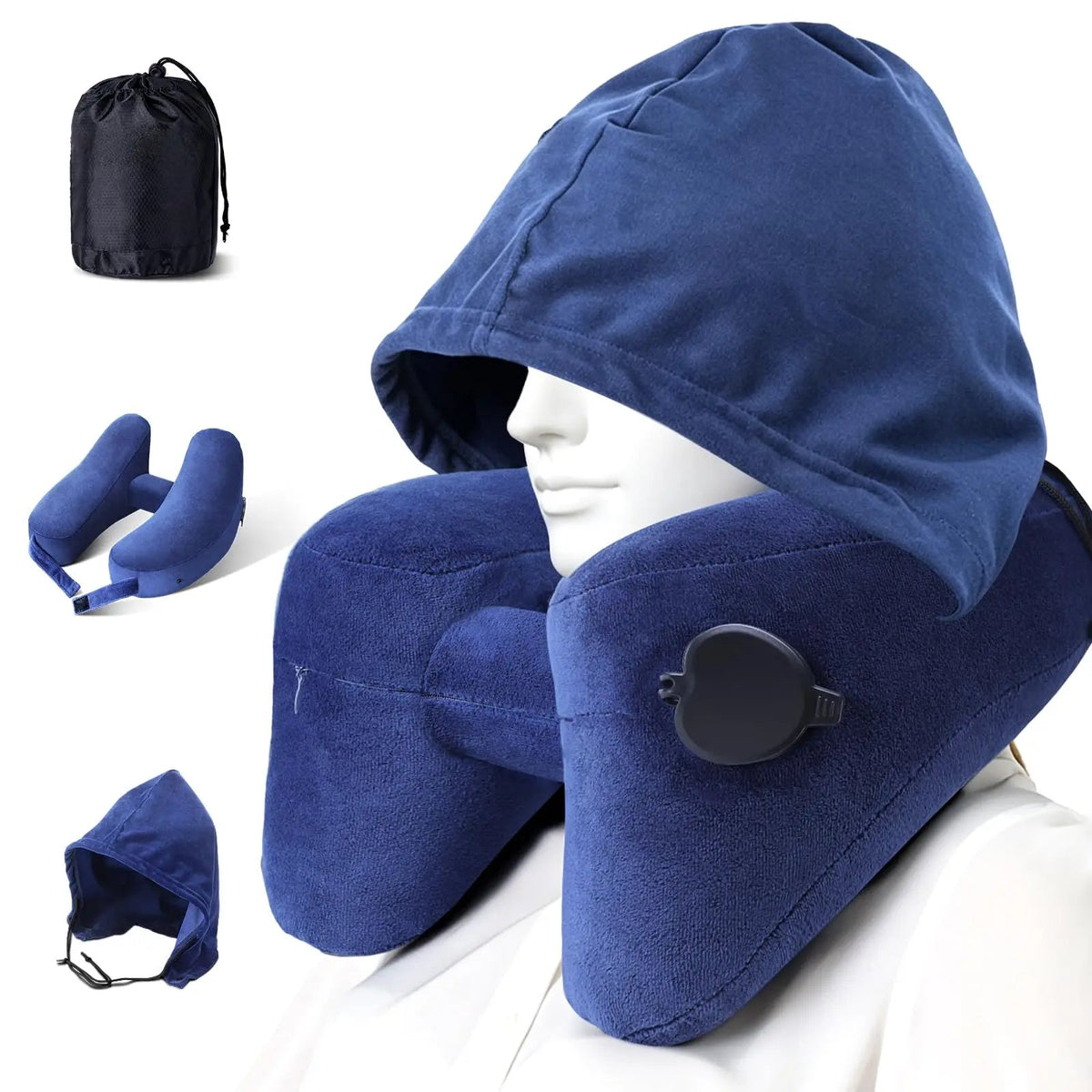 Velmesta Inflatable Hooded Travel Pillow