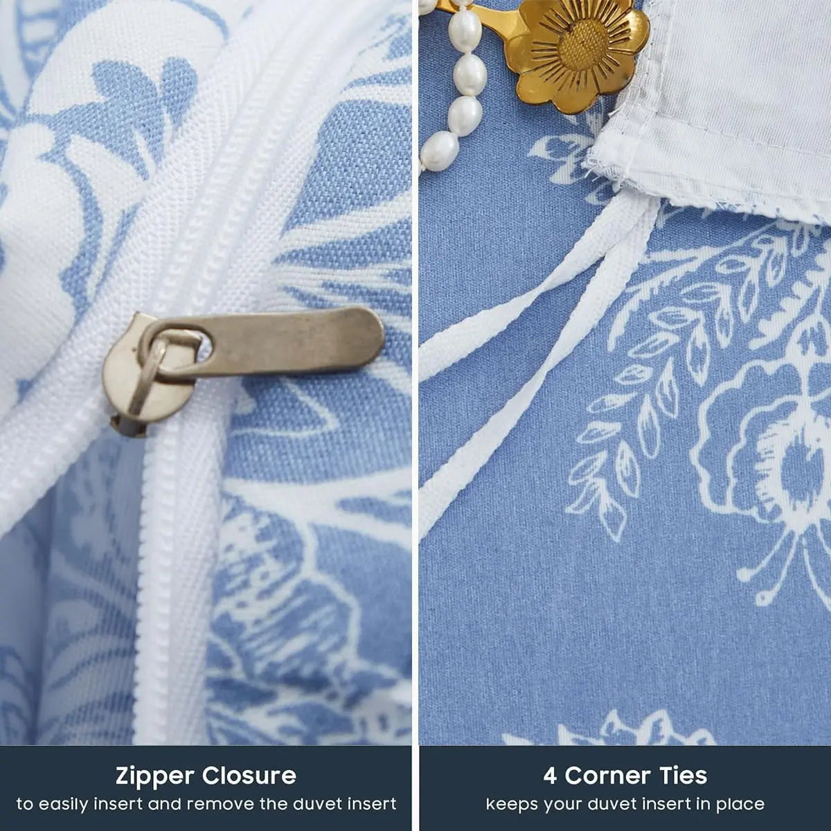 Velmesta Layered Reversible Floral Duvet Set