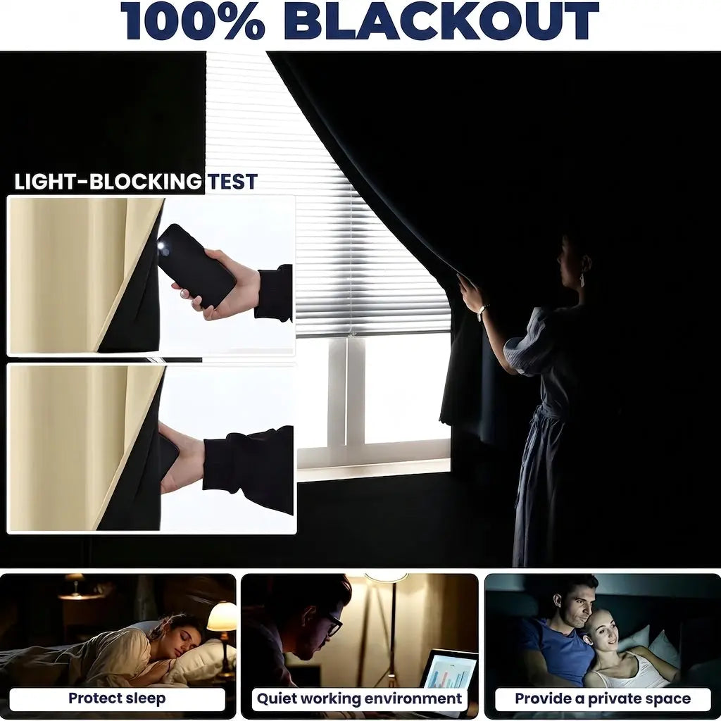Velmesta Self-Adhesive Blackout Sunshade Curtain