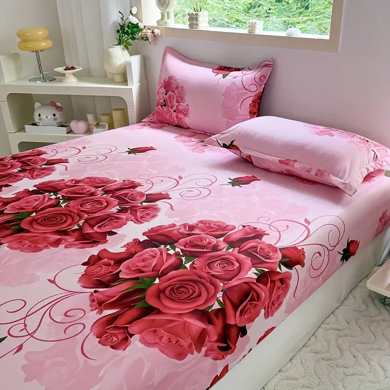 Velmesta Fresh Floral Fitted Sheet Set