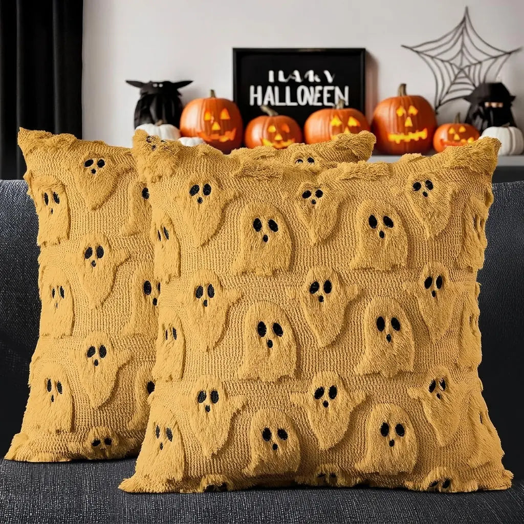 Velmesta Embroidered Ghost Cushion Covers (2 Pcs)
