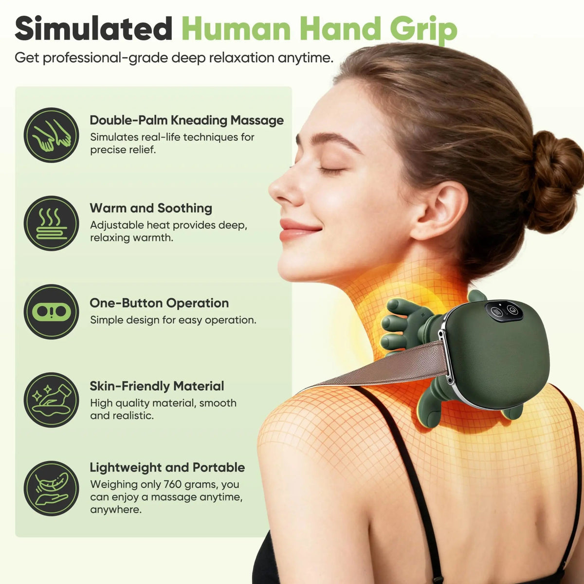 Velmesta Heated Deep Kneading Neck Massager view 4