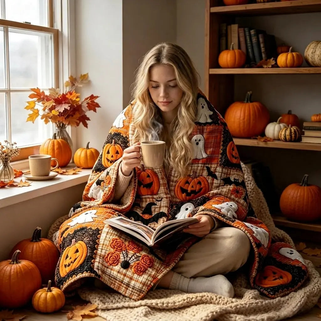 Velmesta Patchwork Throw Blanket for Halloween home decor