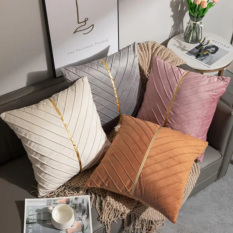 Velmesta Polished Geometric Velvet Pillow Cover