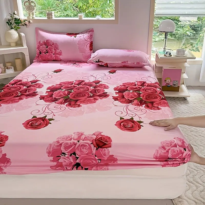 Velmesta Fresh Floral Fitted Sheet Set