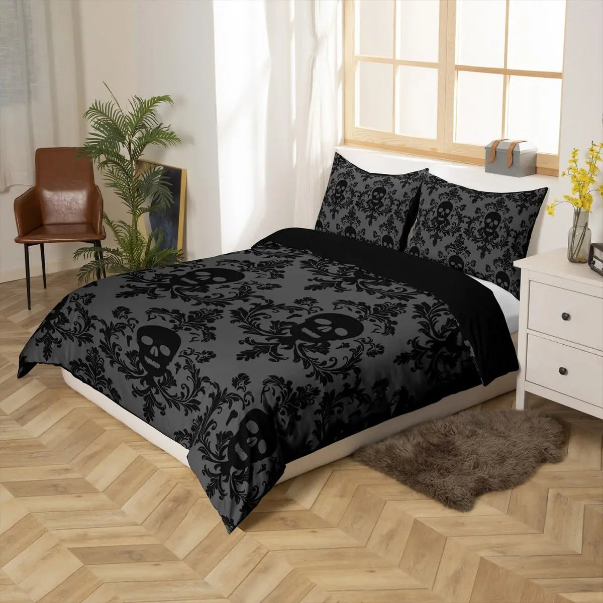Velmesta Dramatic Gothic Print Duvet Set