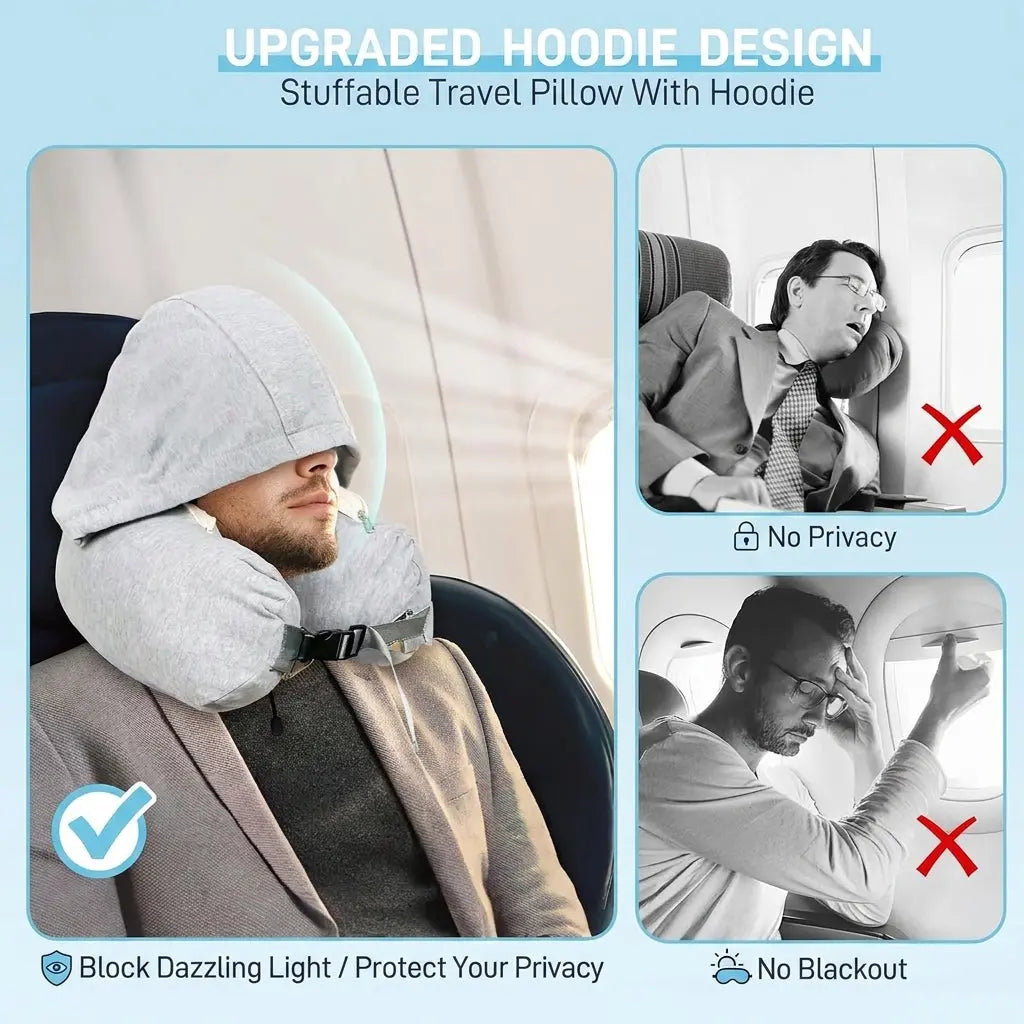 Velmesta Stuffable Hooded Travel Pillow